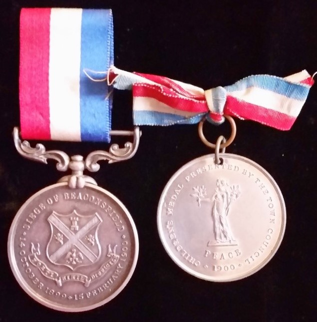 Beaconsfield medal both version with ribbon
